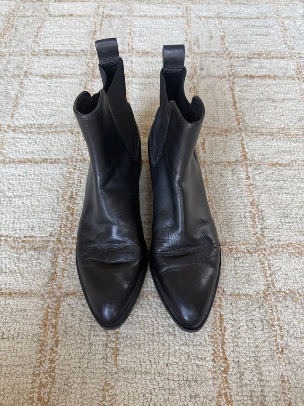 Vince Black Leather Chelsea Ankle Boots - Women's